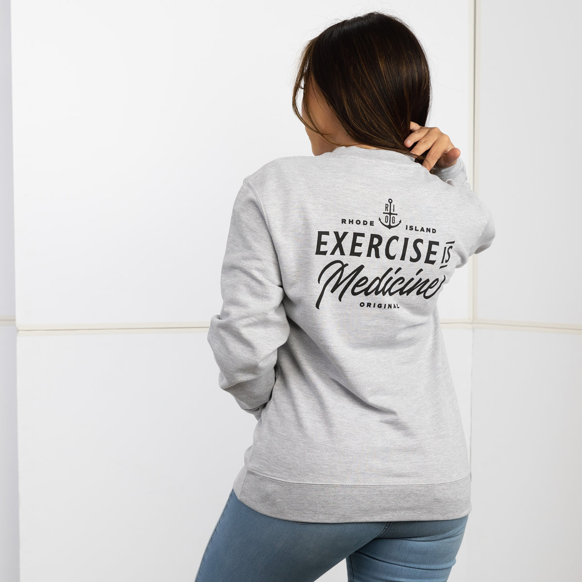 BASIC Heather Grey Exercise is Medicine Crew Neck