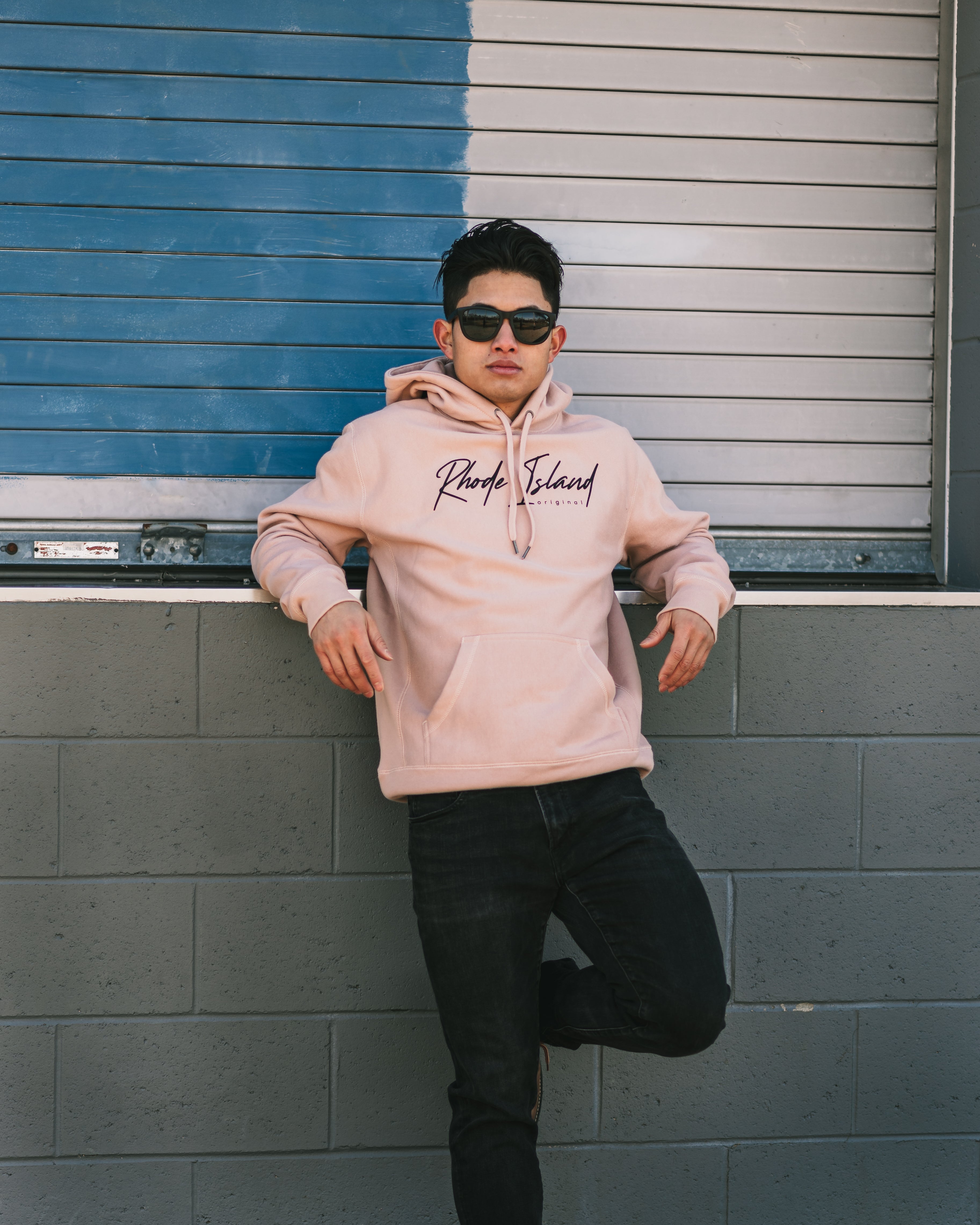 Pink hoodie outfit men sale